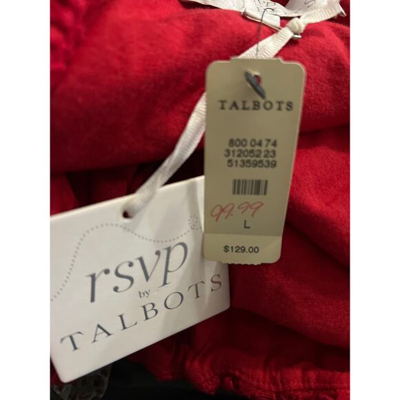NWT RSVP by Talbots size large red lace top shirt blouse - Picture 5 of 5